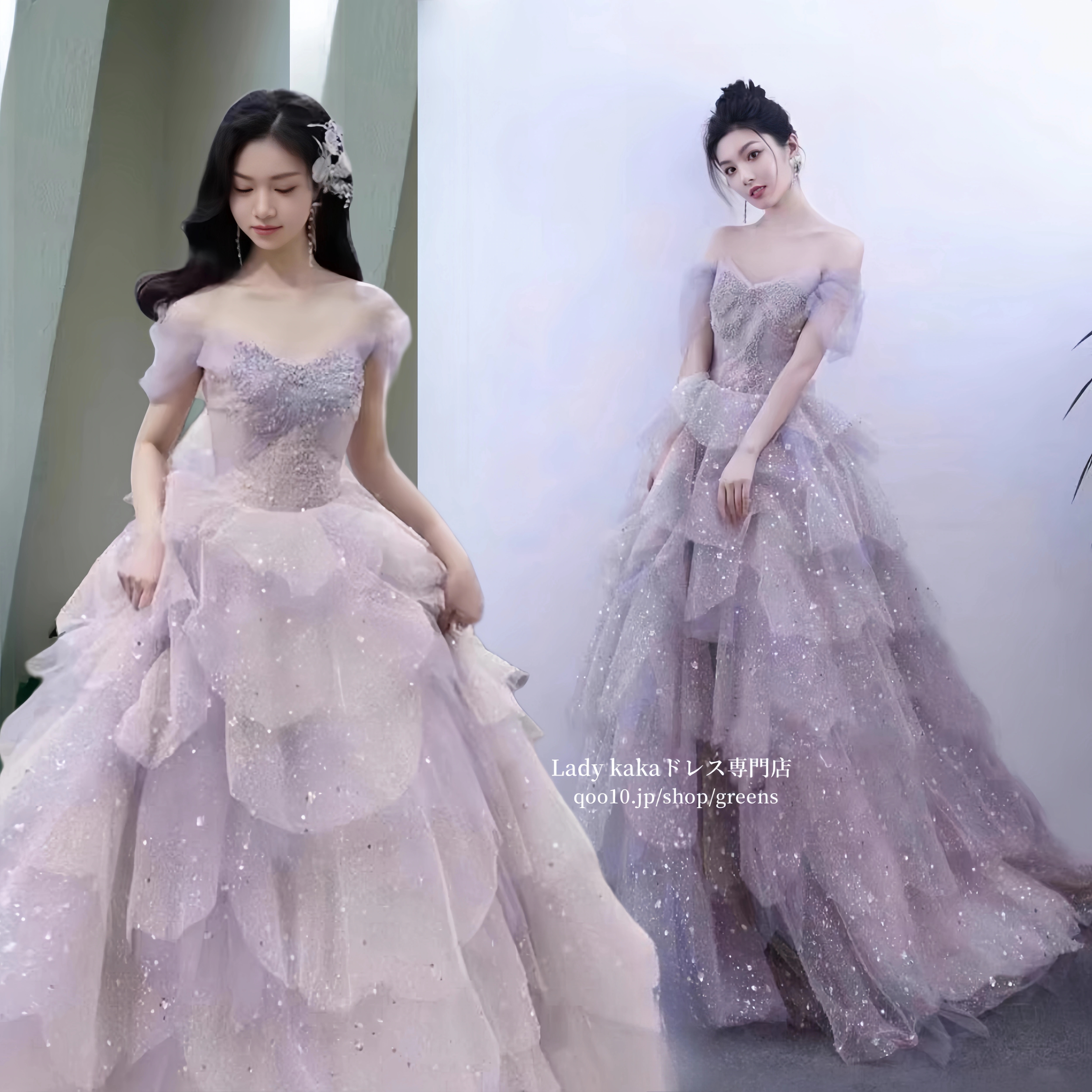 カラー ウェディングドレス パーティードレス 花嫁 エンパイアドレス 披露宴 二次会 前撮り ワンピース ドレス フォトウエディング ロングドレス 大人 大きいサイズ