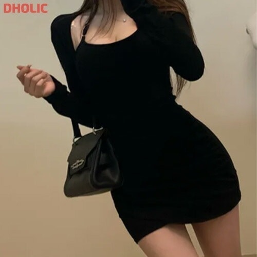 [メガ割りSALE]カップホルターボレロネックシャーリングワンピース