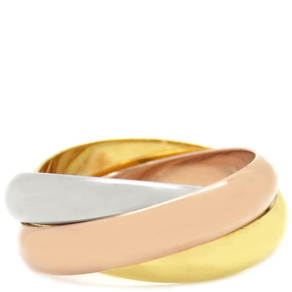 カルティエ Cartier リング 指輪 トリニティ K18WG K18YG K18PG ホワイトゴールドXイエローゴールドXピンクゴールド #53(JP13) 3連 3カラー 13号【中古】