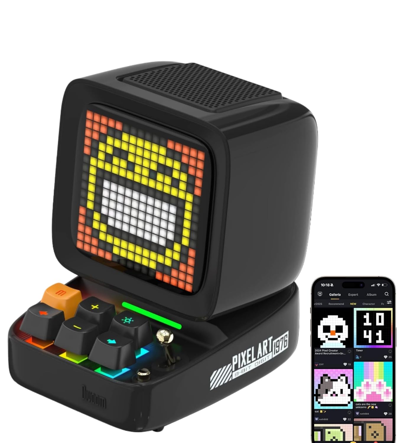 Divoom Ditoo Pro スピーカー Bluetooth HIFI音質 強化された低音 歌詞表示 最大12h再生 専用アプリ搭載 16*16LED RGB対応 自由カスタマイズ可 多機能20i