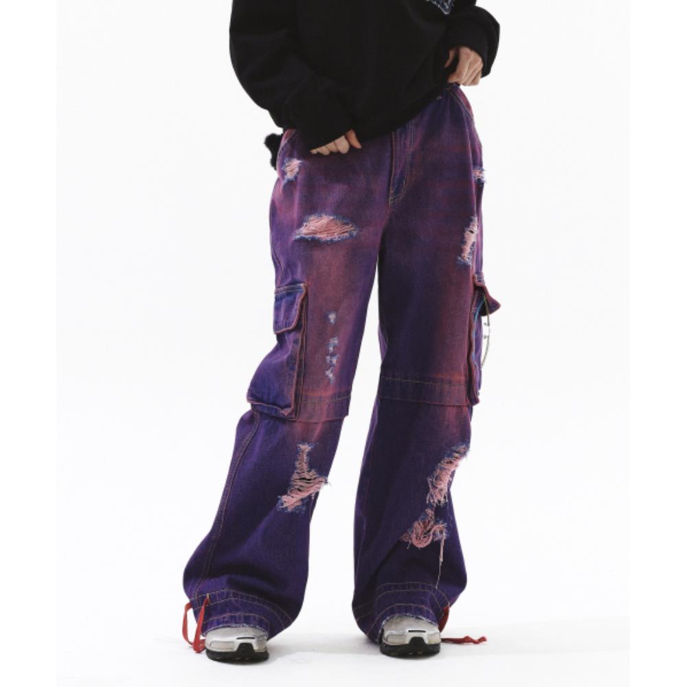 PRENDA DENIM POCKET STRING PANTS INDIGO PINK PRTFSSDP03W