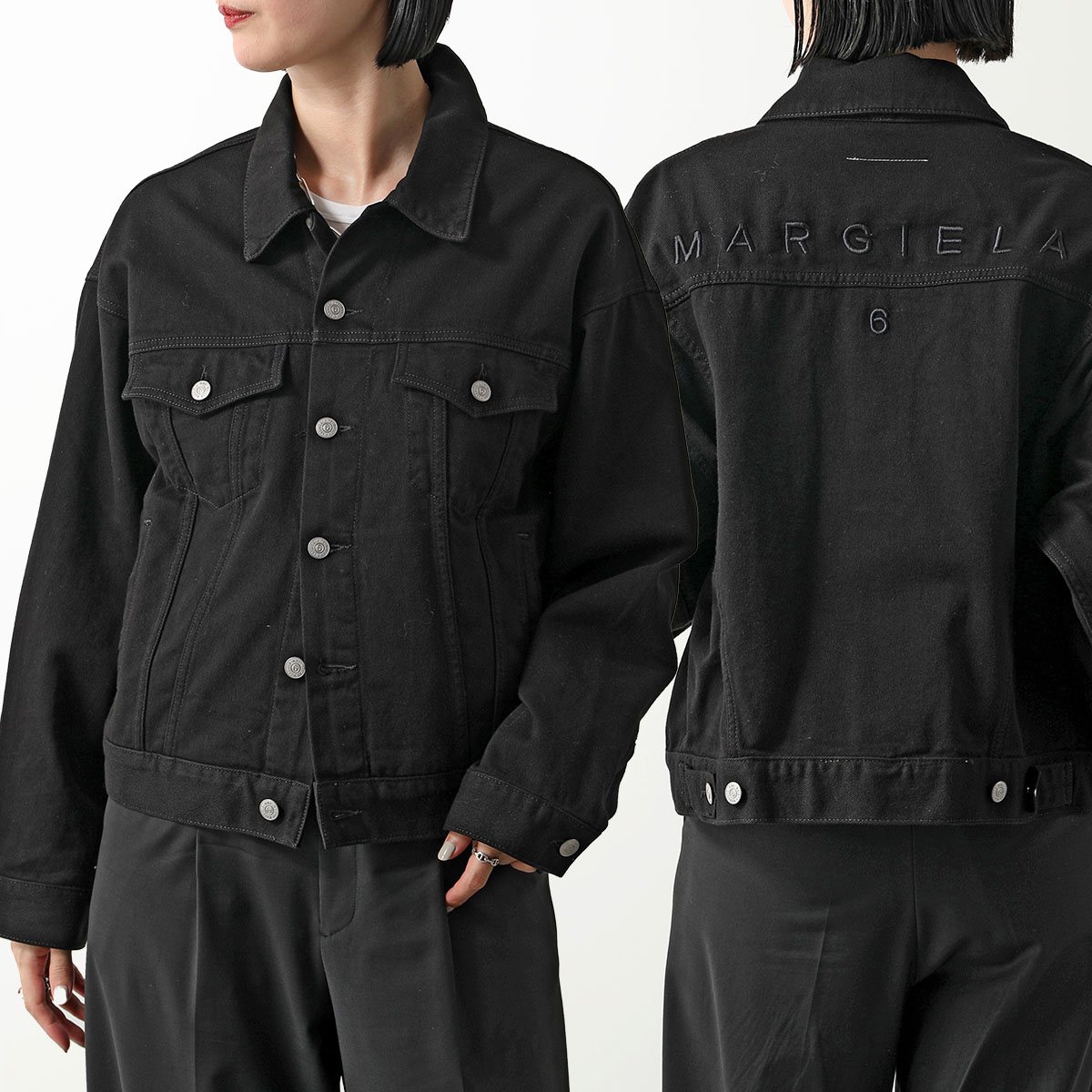 MM6 KIDS エムエムシックス メゾンマルジェラ キッズ デニムジャケット M60449 MM03S M6900 レディース ガールズ ロゴ刺繍 カラー2色