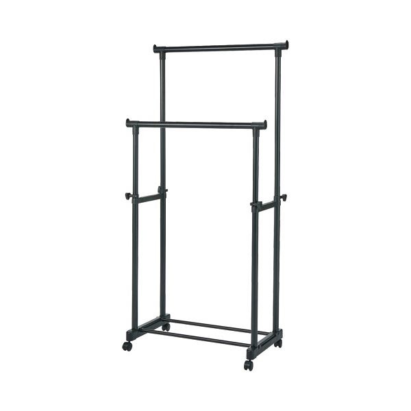 (まとめ）YAMAZEN パイプハンガー ダブルオールブラック MKS-WS（ABK）（S） 1台(×5セット) 29,305円