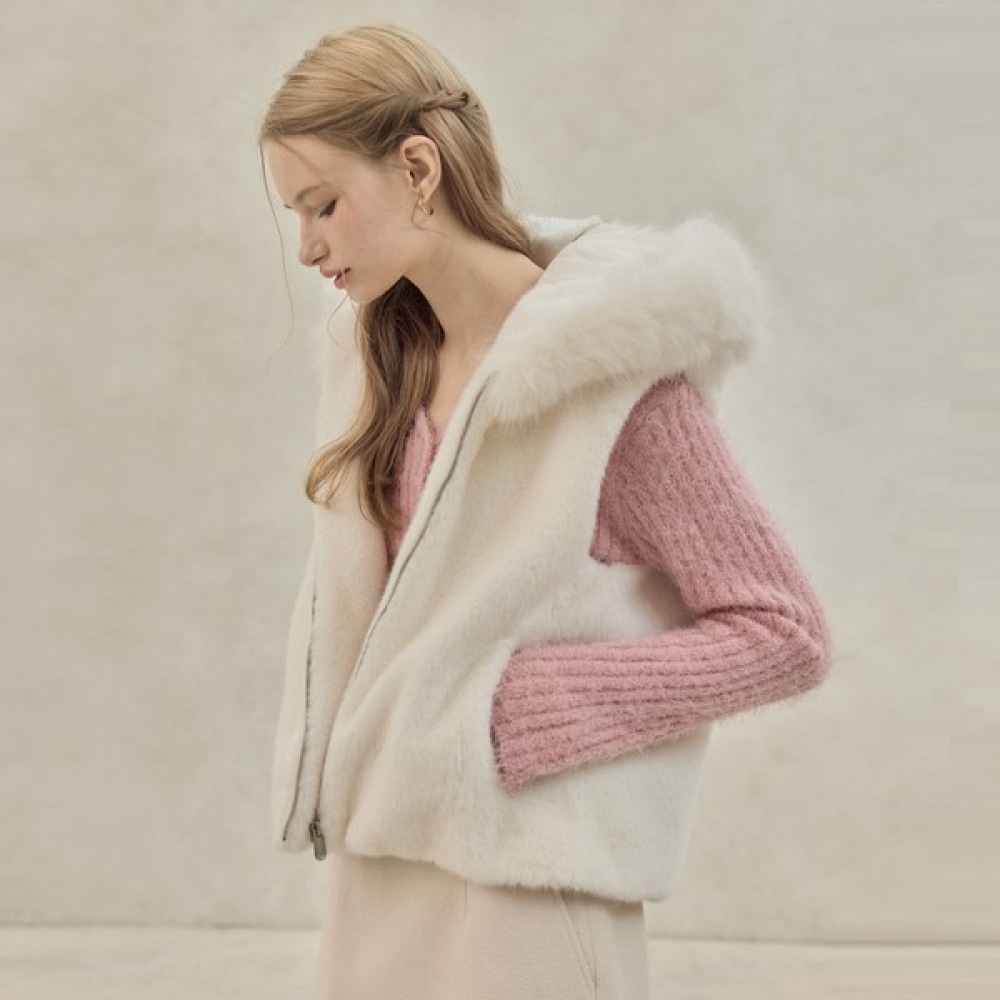 (リアーナニューヨーク) ソフトファーパーカーベスト