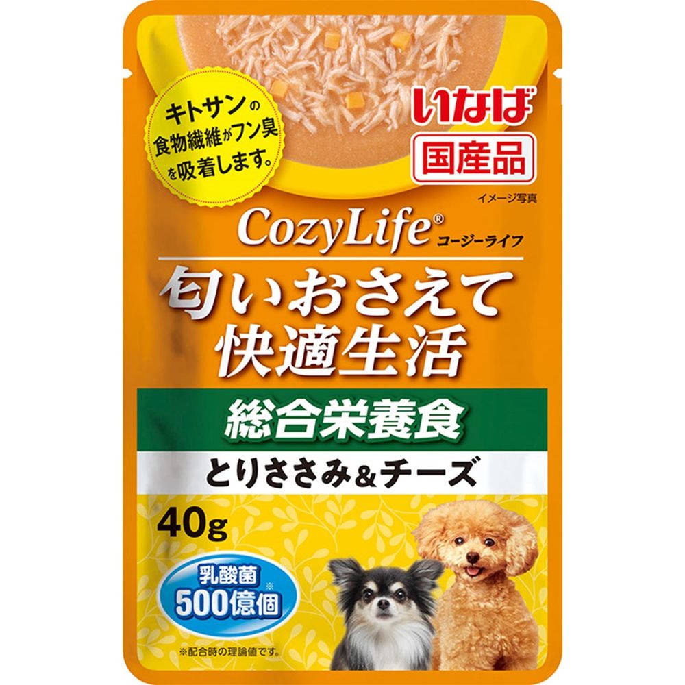 （まとめ買い）CozyLifeパウチ 総合栄養食 とりささみ＆チーズ 40g 犬用フード [x40]