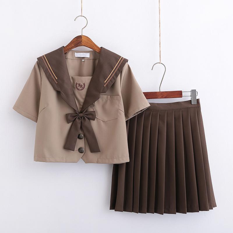 【即納】セーラー服 半袖 学生服 制服セットS~2XL大きいサイズ　3点セット　シャツ フリルスカート 女の子 セーラー服 長袖 スクールウェア 卒業式