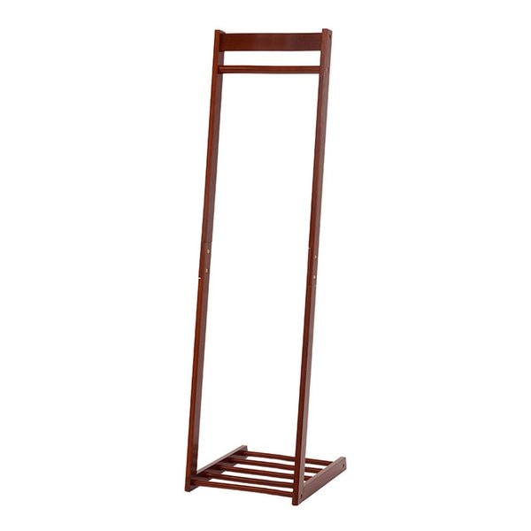 ハンガーラック L字型 幅40×奥行45×高さ150 ダークブラウン VR-7215DBR