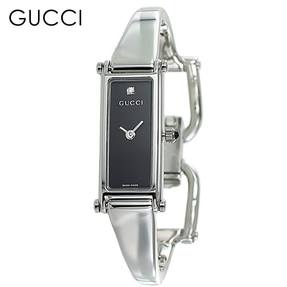 女性 プレゼント 腕時計収納ケース 付き グッチ 腕時計 手表 レディース グッチ時計 1500 ブランド おしゃれ バングルウォッチ 誕生日 記念日 ダイヤモンド ブラック シルバー gucci ポ