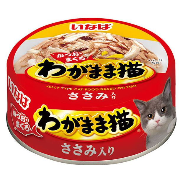 （まとめ買い）いなば わがまま猫 ささみ入り かつお/まぐろ 115g IM-272 猫用フード [x24]