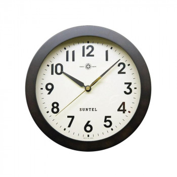 さんてる SKP電波 日本製 天然木スタンダード電波掛け時計（アラビア文字）ライトブラック DQL727A-DBK