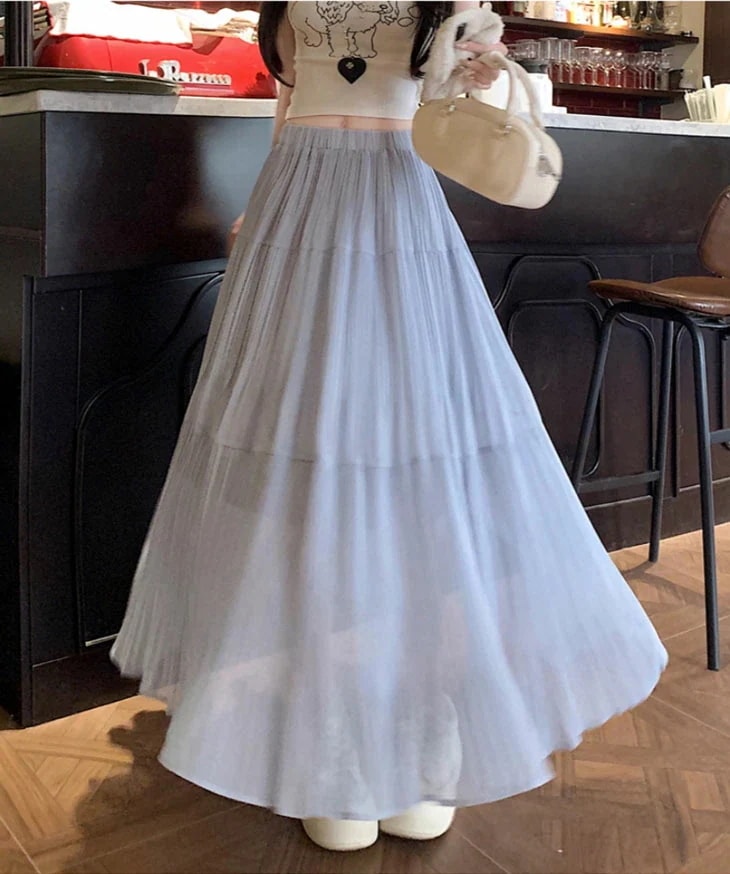 ロングスカート ハイウエスト レディース 春 夏 きれいめ プリーツ Aライン ゆったり 体型カバー カジュアル スカート ドレススカート ミドル丈 韓国ファッション