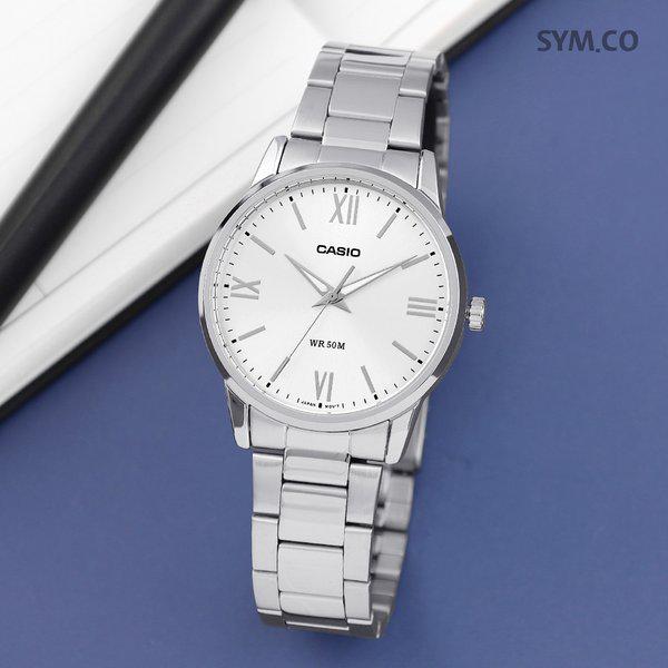 MTP-1303DD-7A モダン シンプル ラウンド アナログ スーツ メンズ メタルウォッチ d