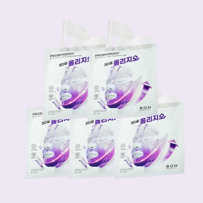 [オリジオコラボ] プロバイオダーム 3Dリフティング フェイスライン マスク 5枚 (リフティングマスク) - リフティング効果で顔のラインをさらに美しく！