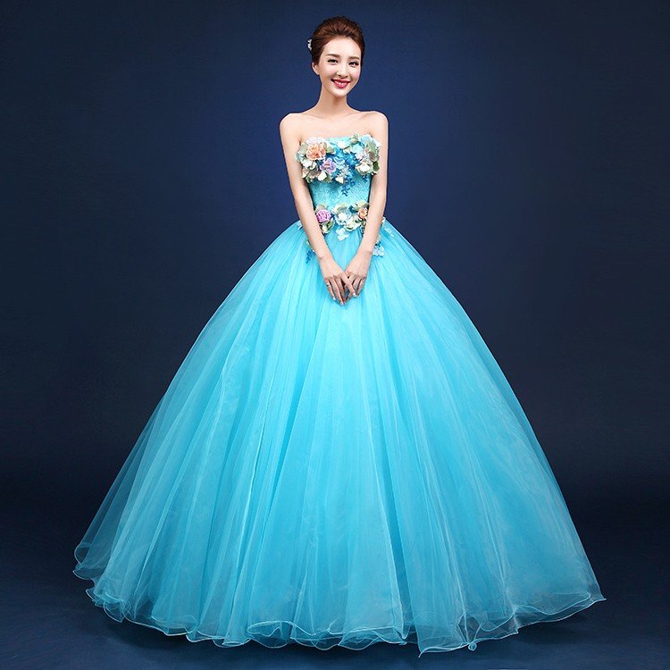 カラードレス 演奏会 安い ロングドレス コンサート 青 パーティードレス 発表会 ウェディングカラ