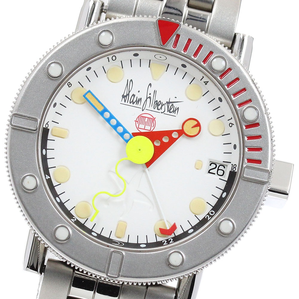 アラン・シルベスタイン Alain Silberstein マリーンG GMT 自動巻き ボーイズ 箱付き_909954【中古】