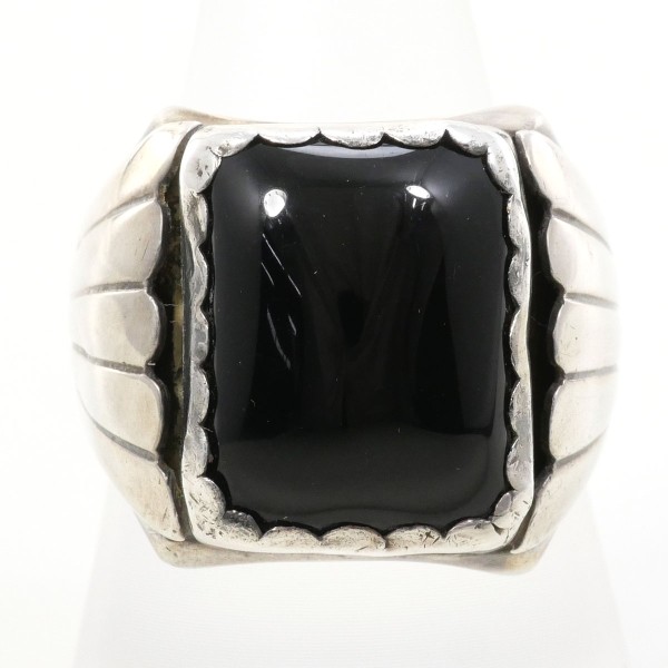 シルバー リング 指輪 18号 オニキス 総重量約15.5g ジュエリー 中古