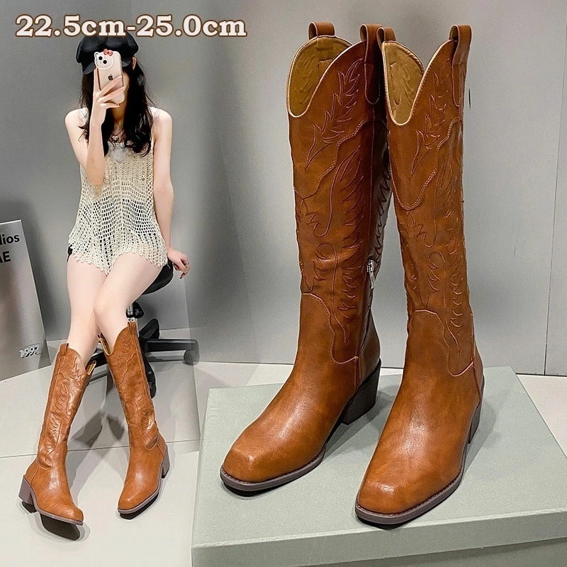 ロングブーツ 大きいサイズ ロング ブーツ レディース 刺繍 疲れない 幅広 甲高 履き口 ふくらはぎ ゆったり ブーツ おすすめ ワイズ 3E 大きい 筒 筒周り 歩きやすい ローヒール 冬 靴 ブ