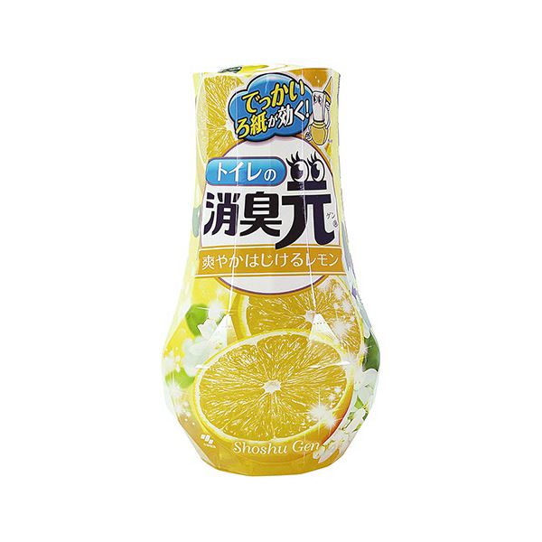 （まとめ）小林製薬 トイレの消臭元爽やかはじけるレモン 400ml 1セット（5個）[x5セット]