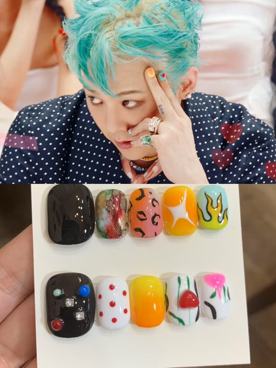 G-DRAGON ネイルチップ Qoo10] G-dragonの新しいマニキュアgd新