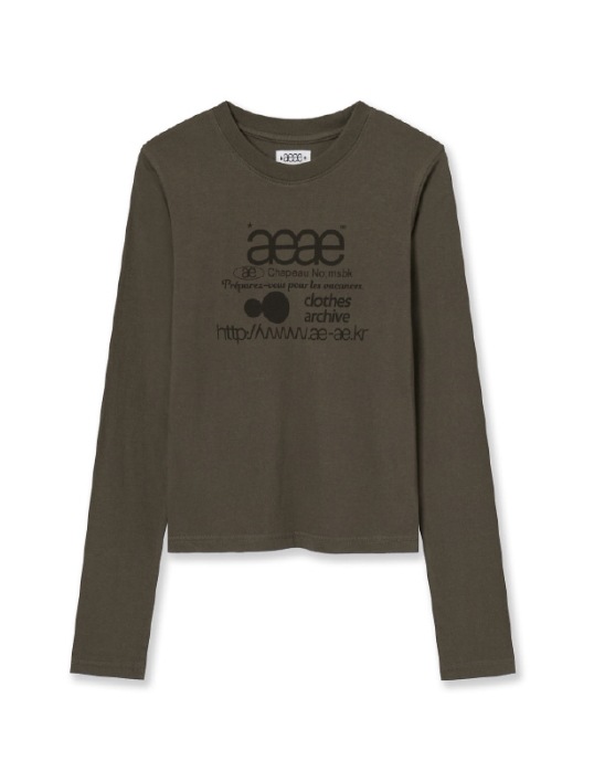 【aeae】 WEB LOGO CROP L/S : DUST