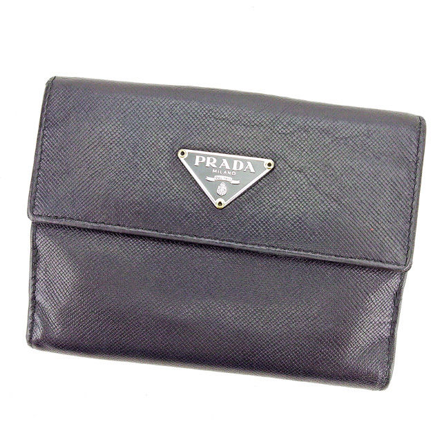 「かわいい～！」 Wホック財布 財布 T23 中古 トライアングルロゴ M523A シルバー系 ブラック 二つ折り財布 その他 バッグ