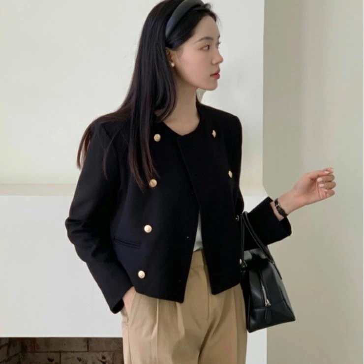 【9月15日20時 新作　ラウンドネックショートジャケット ラウンドネックショートジャケット ジャケット レディース