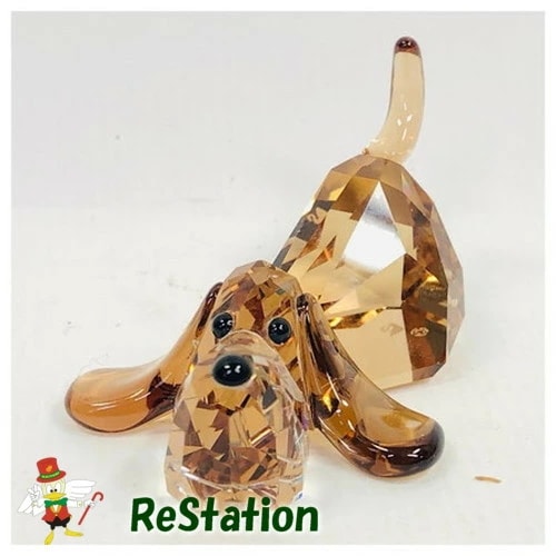 【中古】スワロフスキー【SWAROVSKI】クリスタル フィギュリン ラブロッツ Peppino(バセットハウンド) 935720 箱なし