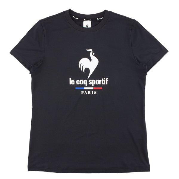 レギュラーフィット ロゴ ポリ シングル 半袖Tシャツ QQ123TRS31 BLK