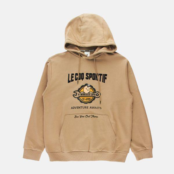 共用ルーズフィット高重量コットンフード付きTシャツ ベージュ QP423CHDO1_P407300058