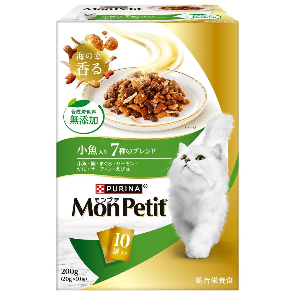 （まとめ買い）モンプチ ボックス 小魚入り7種のブレンド 200g 猫用フード [x12]