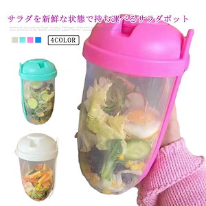 弁当箱 弁当 サラダ容器 サラダポット ランチボックス サラダカップ おしゃれ フルーツケース お弁当 ドレッシングケース付き サラダ 保存容器 保存 一段 ボトル 容器 ケース 軽量 ダ