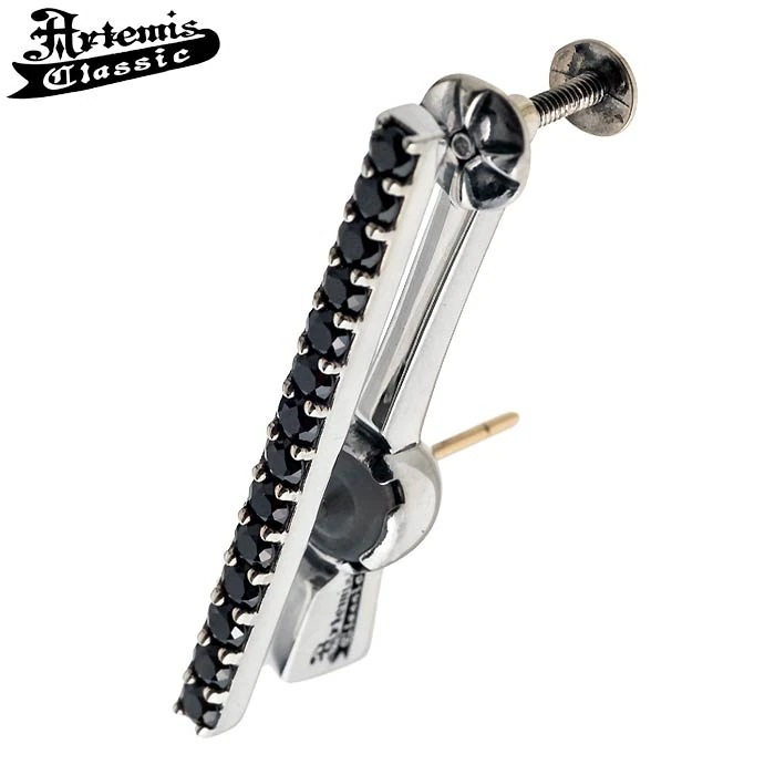 アルテミスクラシック Artemis Classic シルバー ピアス イヤークライマーバー ブラックキュービック 片耳分 ACE0163