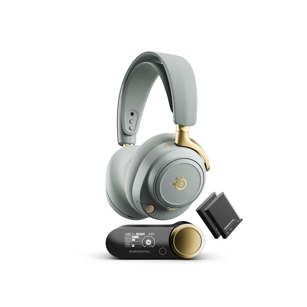 SteelSeries（スティールシリーズ） 61663 ワイヤレスゲーミングヘッドセット Arctis Nova Elite Sage ＆ Gold 61663STEEL