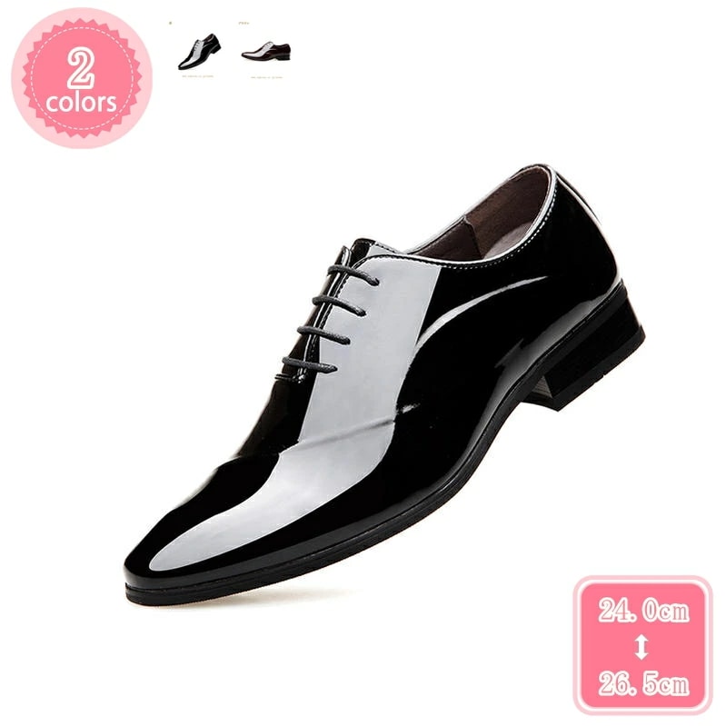 777円OFFクーポン ドレスシューズ ビジネスシューズ メンズ おしゃれ 大きいサイズ 通気 軽い 歩きやすい エナメル ポインテッドトゥ コンフォート ドレス用 脚長 黒 茶 スーツ用 タキシード