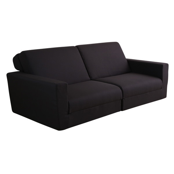 ホームテイスト SH-07-LAW2P 組み換え自由なソファベッド2P Lawro-ラウロ- ポケットコイル 2人掛 ソファベッド 日本製 ローベッド カウチ ブラック メーカー直送