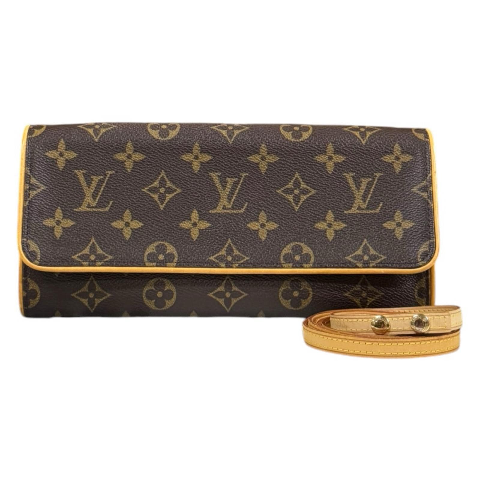ルイヴィトン ポシェットツインGM モノグラム ショルダーバッグ モノグラムキャンバス M51852 ブラウン LOUIS VUITTON 中古