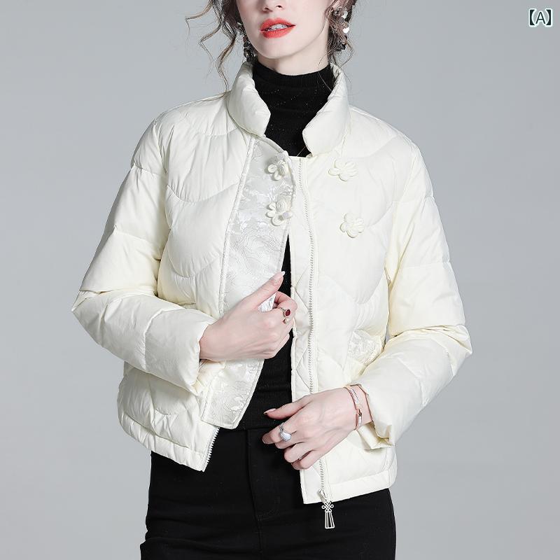 レディース ダウンジャケット ショートジャケット スタンドカラー 厚手 暖かい 冬 防風 防寒 アウトドア 婦人服 ファッション