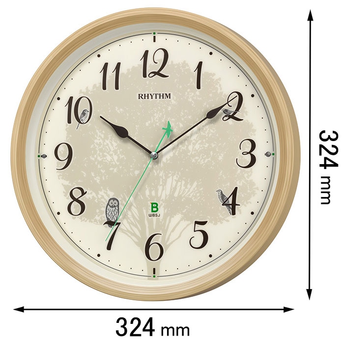 リズム 電波掛け時計 日本野鳥の会 四季の野鳥 8MN409SR06