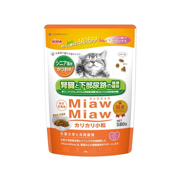 【1ケース】【お取り寄せ対象品】アイシア　ＭＭカリカリ小粒シニア猫用かつお味 580g [アイシア] *12個