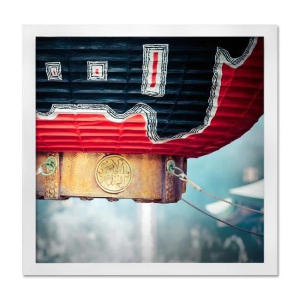 ファブリックパネル アートフレーム 飾り おしゃれ レトロ 壁掛け ウォールデコレーション 風景 情景 浅草寺 400x400mm