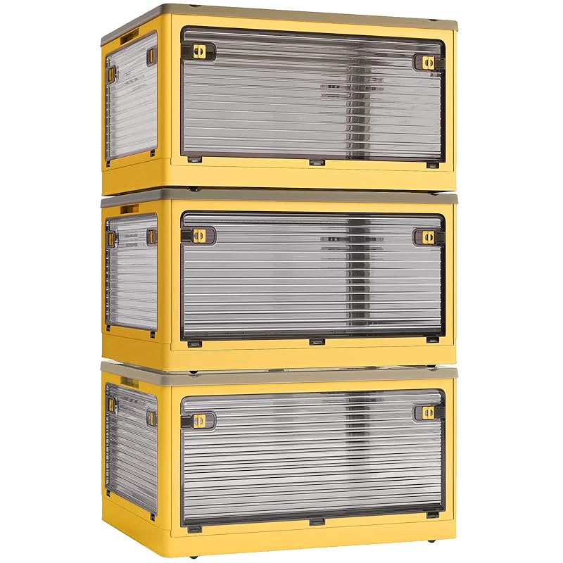 【国内即発】X XUNTAO【収納ボックス 折りたたみ】蓋付き 積み重ね 全方向から取り出せる 3個セット 収納ケース 衣類 布団 小物 収納 折り畳み コンテナ ボックス 大型 プラスチック キャス