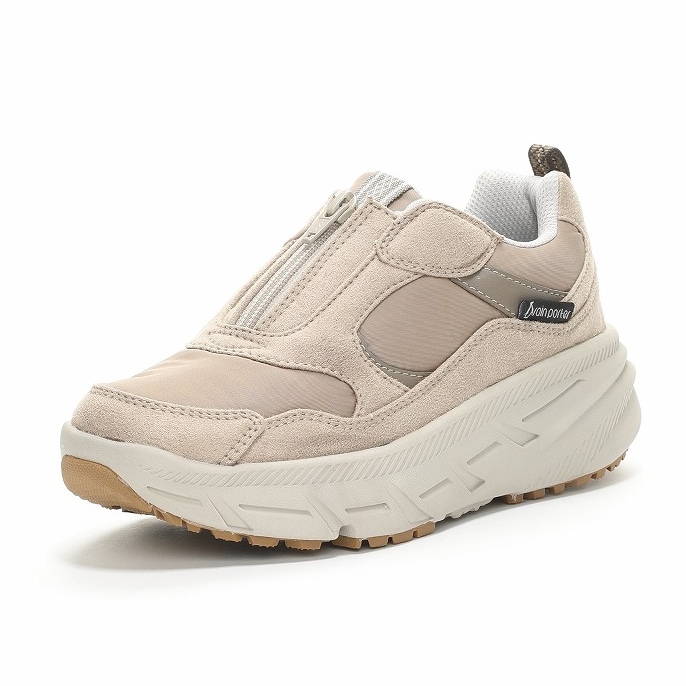 レディース レインポーター レイン ウォーキング スニーカー シューズ 靴 RPL110 ベージュ 2E 厚底 防水 防滑 軽い 抗菌防臭 衝撃吸収 軽量設計梅雨 母の日