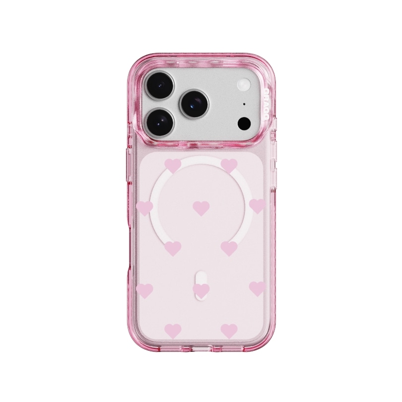 【GRAGG】 MAGSAFE LAYERS FRAME CASE CLEAR PINK - HEART DOT 正規品