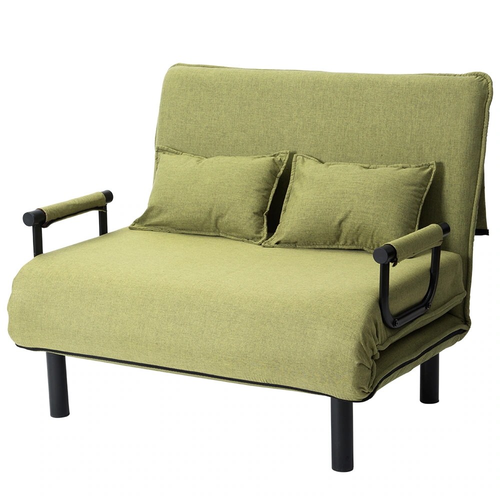 【168】ソファベッド 折りたたみ 3WAY ファブリック生地 カウチソファー 幅60 肘付き 一人掛け 二人掛け カウチ リクライニング 一人暮らし 組立品