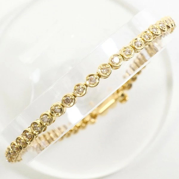 K18 18金 YG ブレスレット ダイヤ 1.00 カード鑑別書 ジュエリー 中古 109,120円