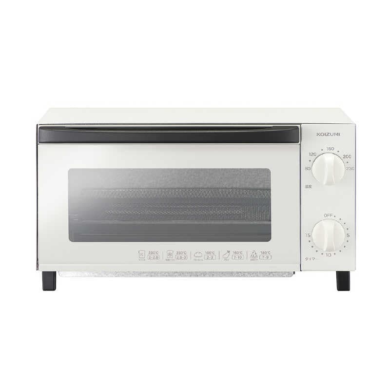 コイズミ　KOIZUMI　オーブントースター 1000W/食パン2枚 ホワイト　KOS-1035/W