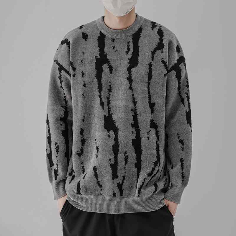 秋冬 コーデ メンズ 服 シンプル ファッション オシャレ 大人 かっこいい 大きいサイズ ストリート 紳士服 アメリカン 厚手 セーター インナー レイヤリング ニット ラウンドネック プルオーバー