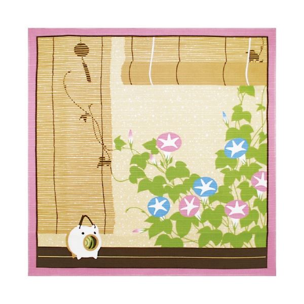 （まとめ）ヤマコー 花景色 小風呂敷 夏[x10セット]
