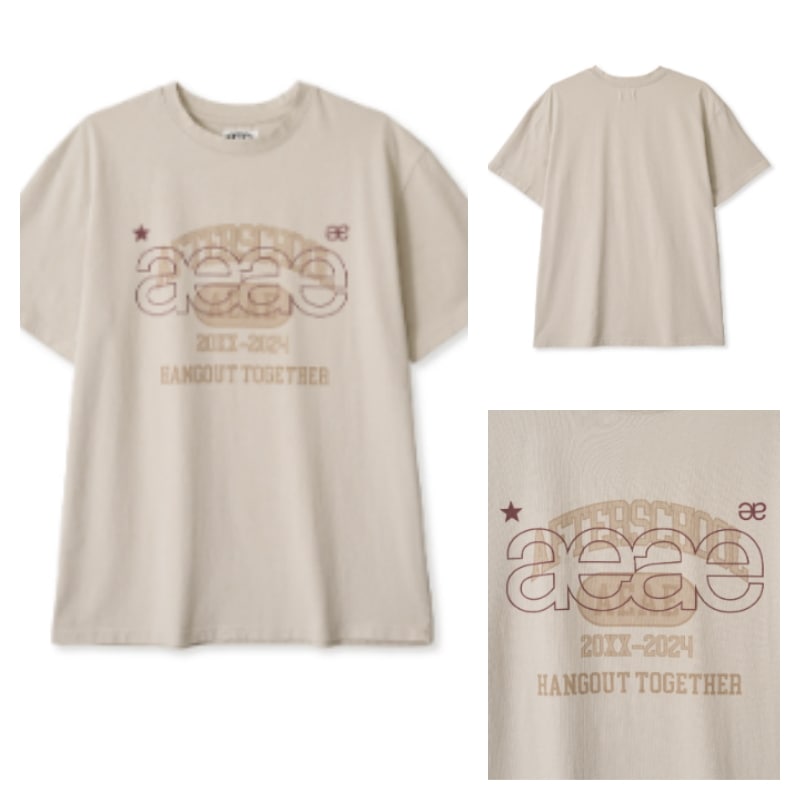 【aeae】 LAYERED LOGO T-SHIRTS : LIGHT BEIGE 7,779円