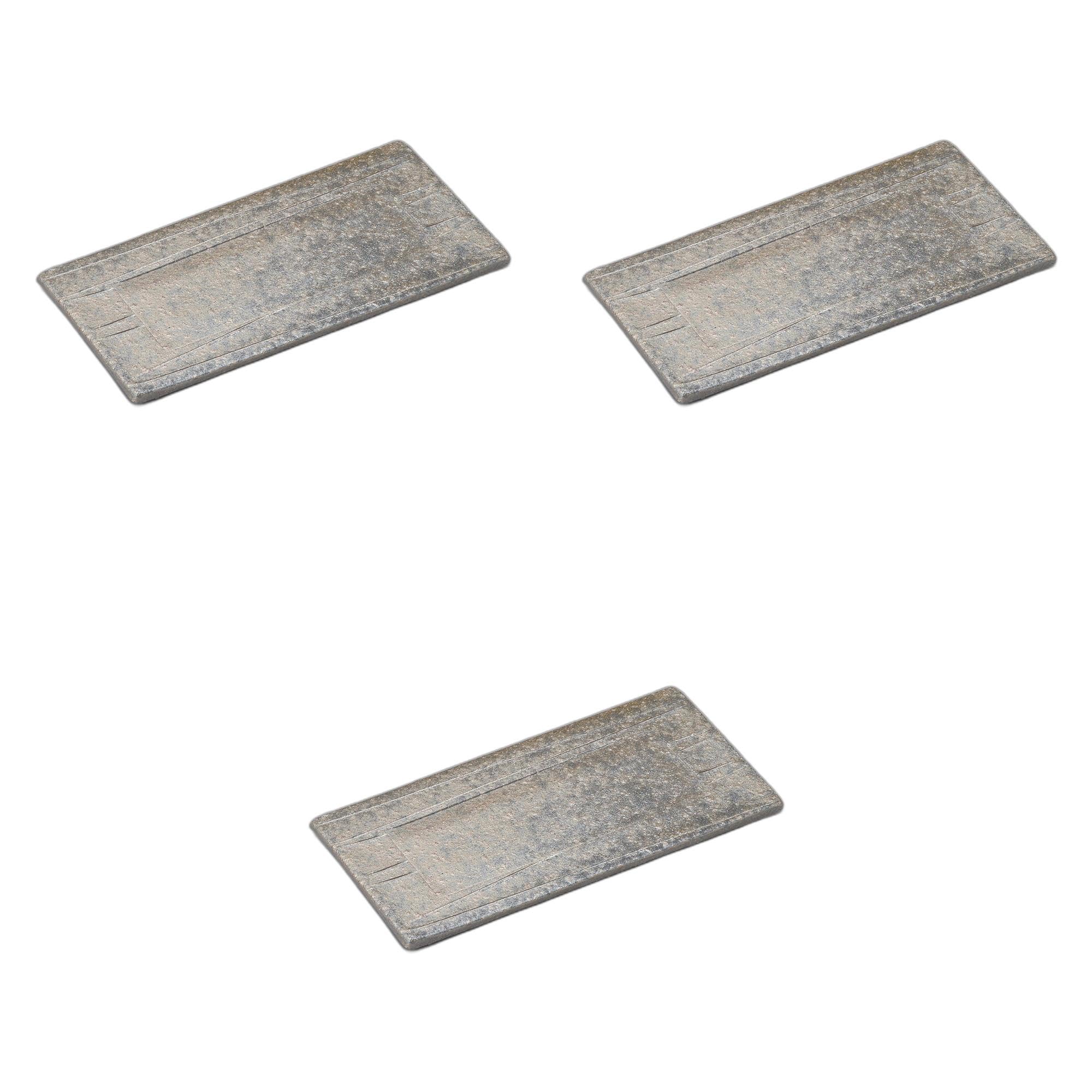 セトモノホンポ(Setomonohonpo) 3個セット 黒窯変線彫7.0平長角皿 [ 21×10×1cm ] 長皿陶磁器